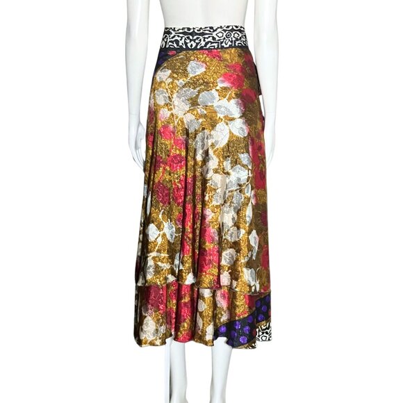 NWT Kariza Magic Wrap Skirt Convertible Dress One Size Boho Metallic Maximalist - Picture 5 of 12